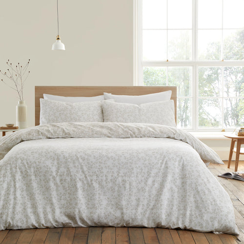 Bianca Shadow Leaves 200TC Cotton Duvet Cover Set Natural