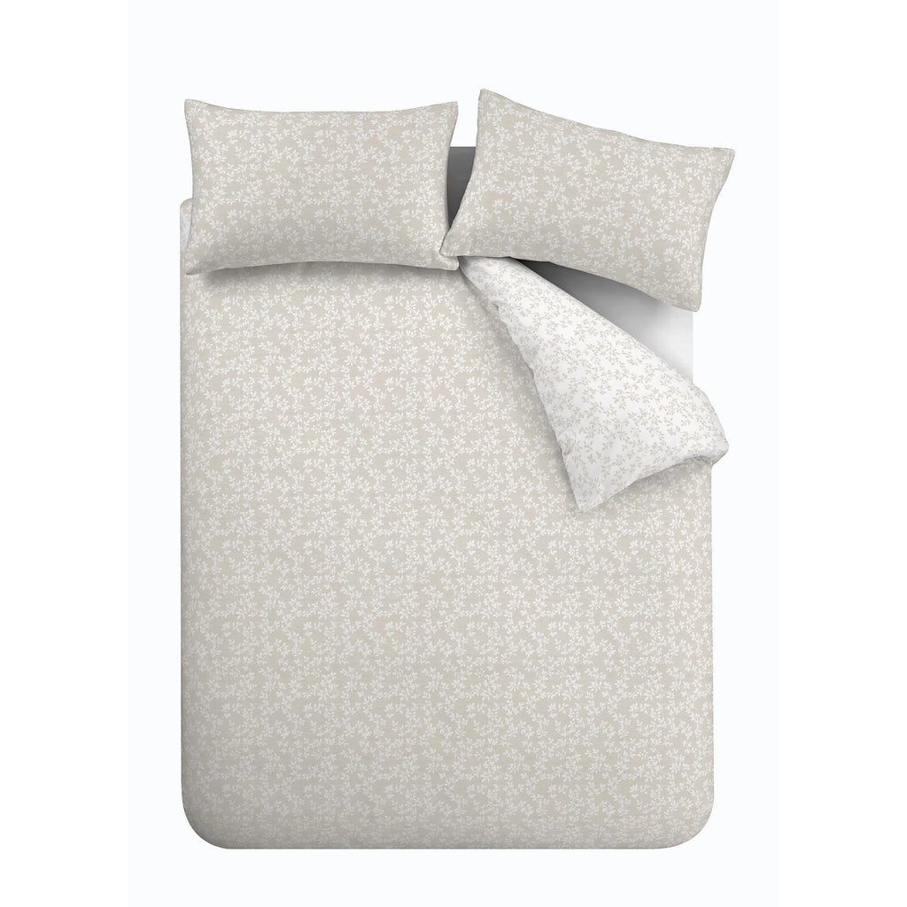 Bianca Shadow Leaves 200TC Cotton Duvet Cover Set Natural