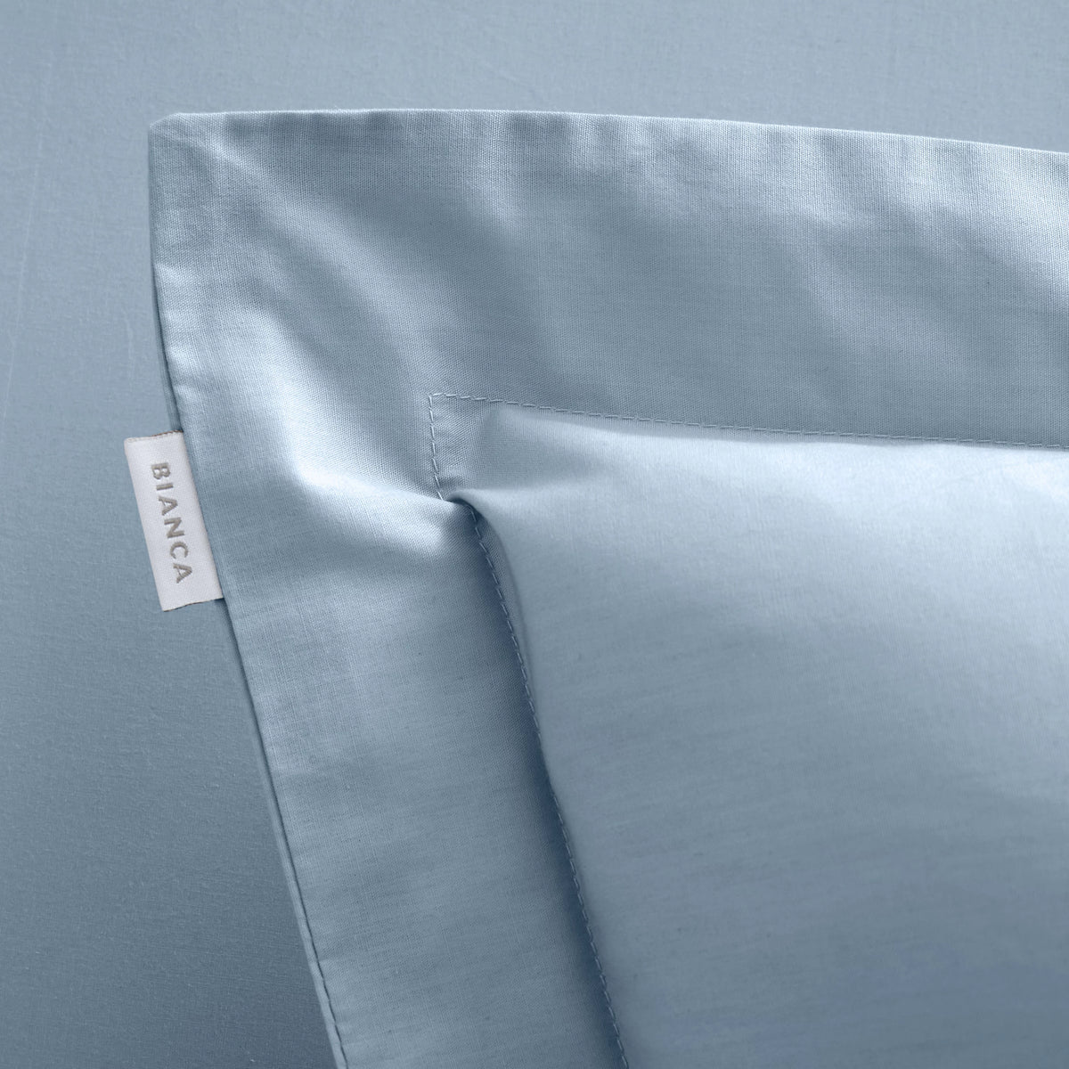 Bianca Fine Linens 200 Thread Count Cotton Percale Oxford Pillowcase Pair Blue