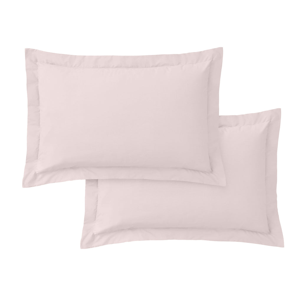 Bianca 200TC Cotton Percale Oxford Pillowcase Pair Blush Pink