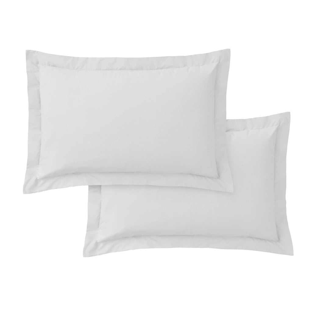 Bianca 200TC Cotton Percale Oxford Pillowcase Pair Grey