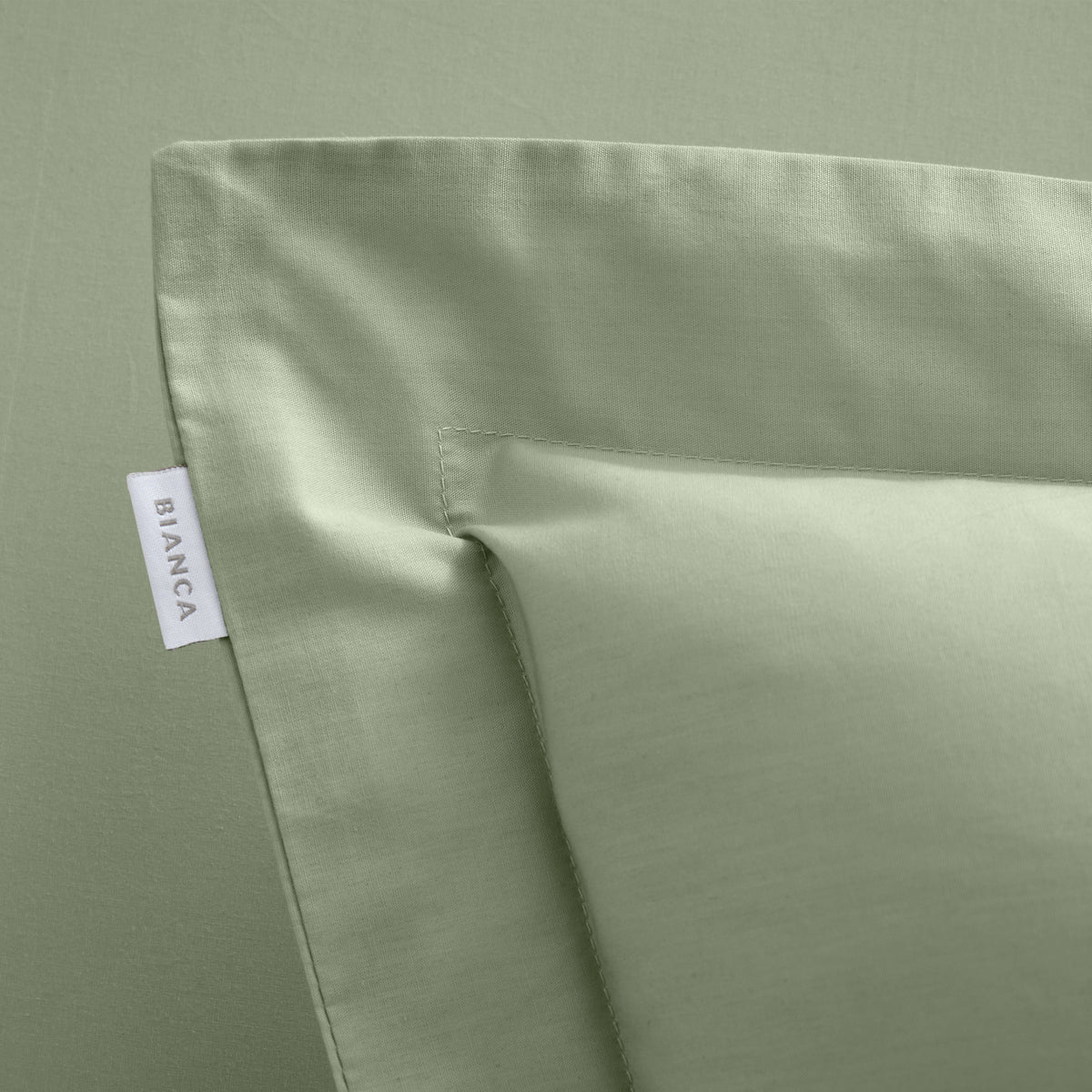 Bianca Fine Linens 200 Thread Count Cotton Percale Oxford Pillowcase Pair Sage Green