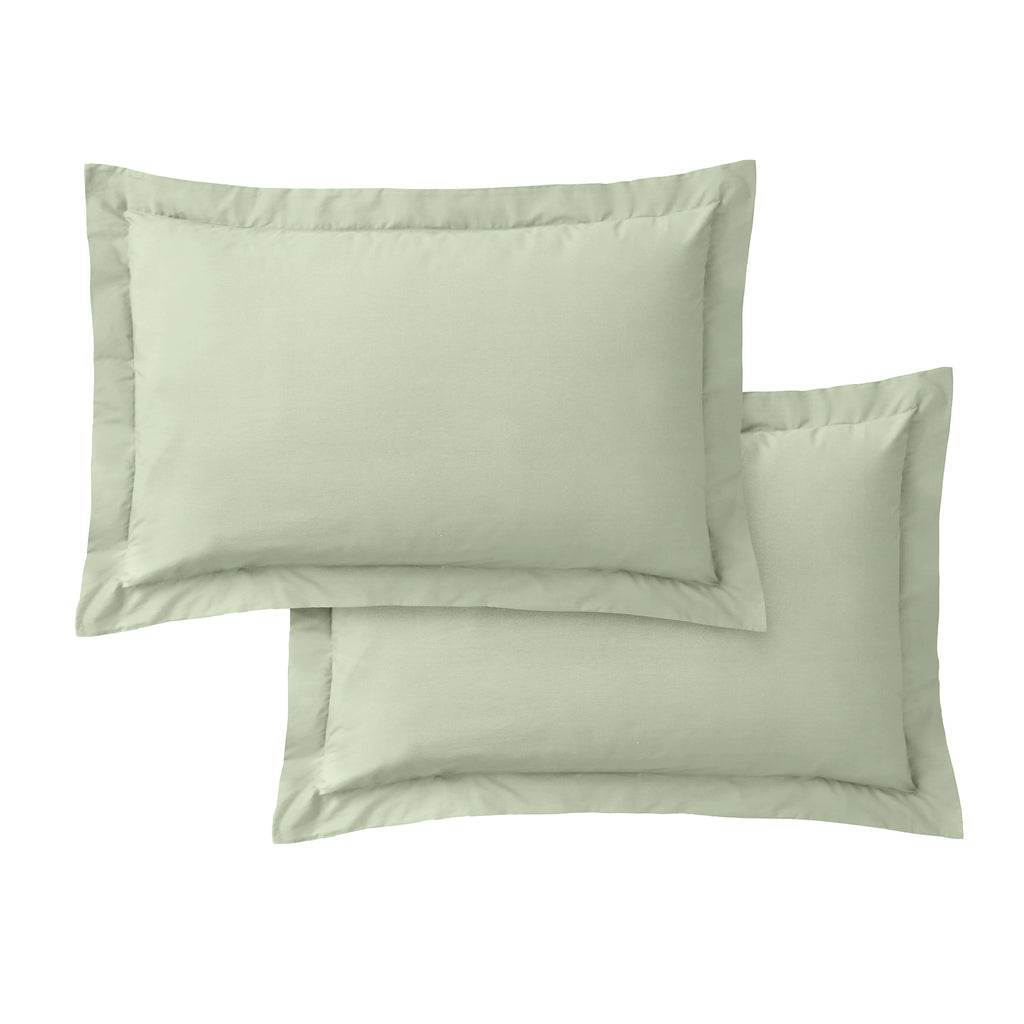 Bianca Fine Linens 200 Thread Count Cotton Percale Oxford Pillowcase Pair Sage Green