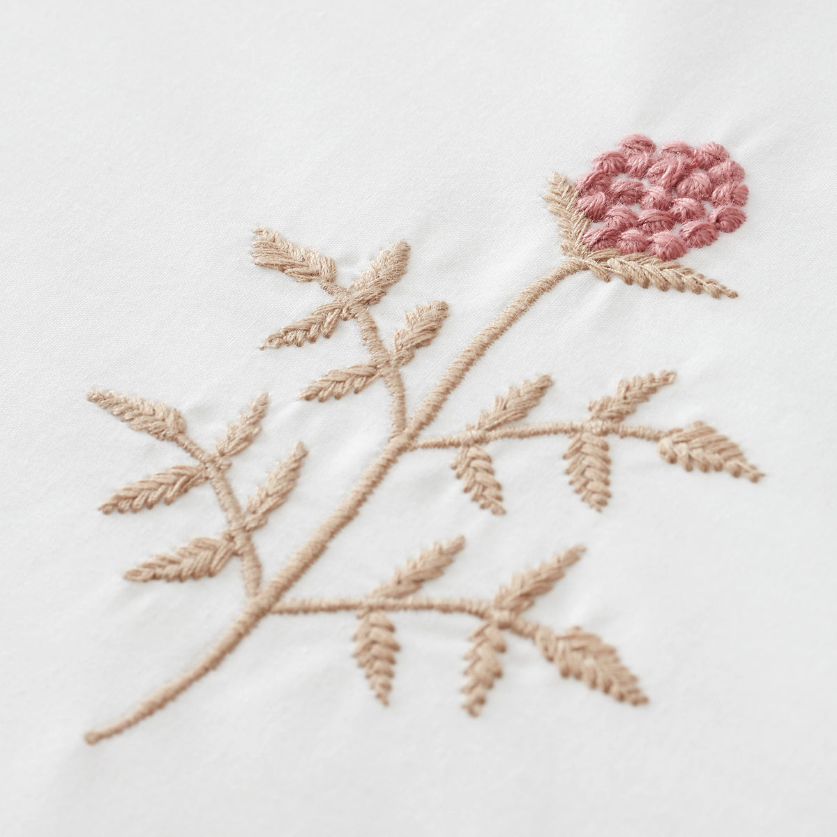 Bianca Adeline Floral Embroidered 200TC Cotton Duvet Set White