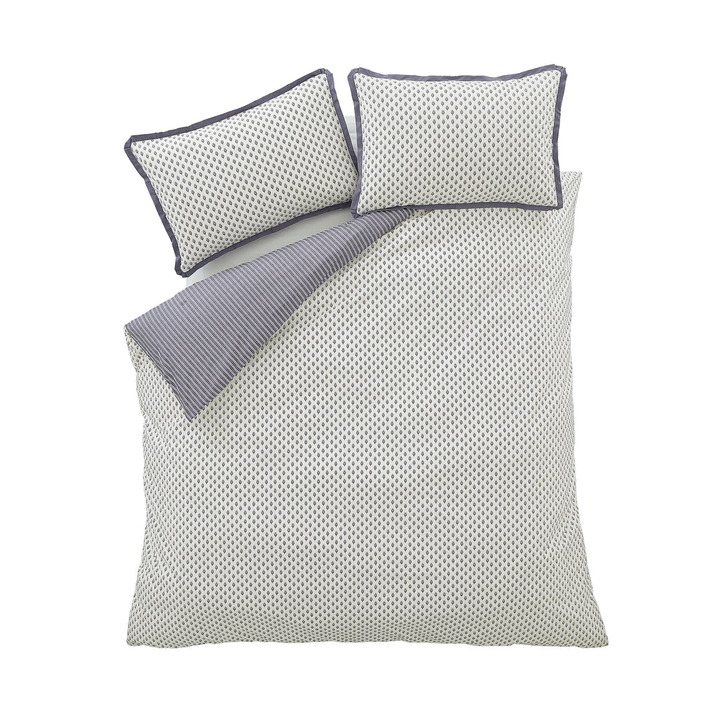 Bianca Amelie 200TC Cotton Reversible Duvet Cover Set Blue