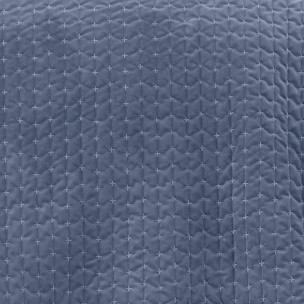 Bianca Attica Velvet Embroidered Bedspread Blue 240x260cm
