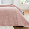 Bianca Attica Velvet Embroidered Bedspread Pink 240x260cm
