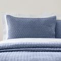 Bianca Fine Linens Attica Velvet Embroidered Pillow Sham Pair Blue