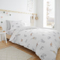 Little Bianca Zoo Animals 100% Cotton Reversible Duvet Cover Set in Pastel