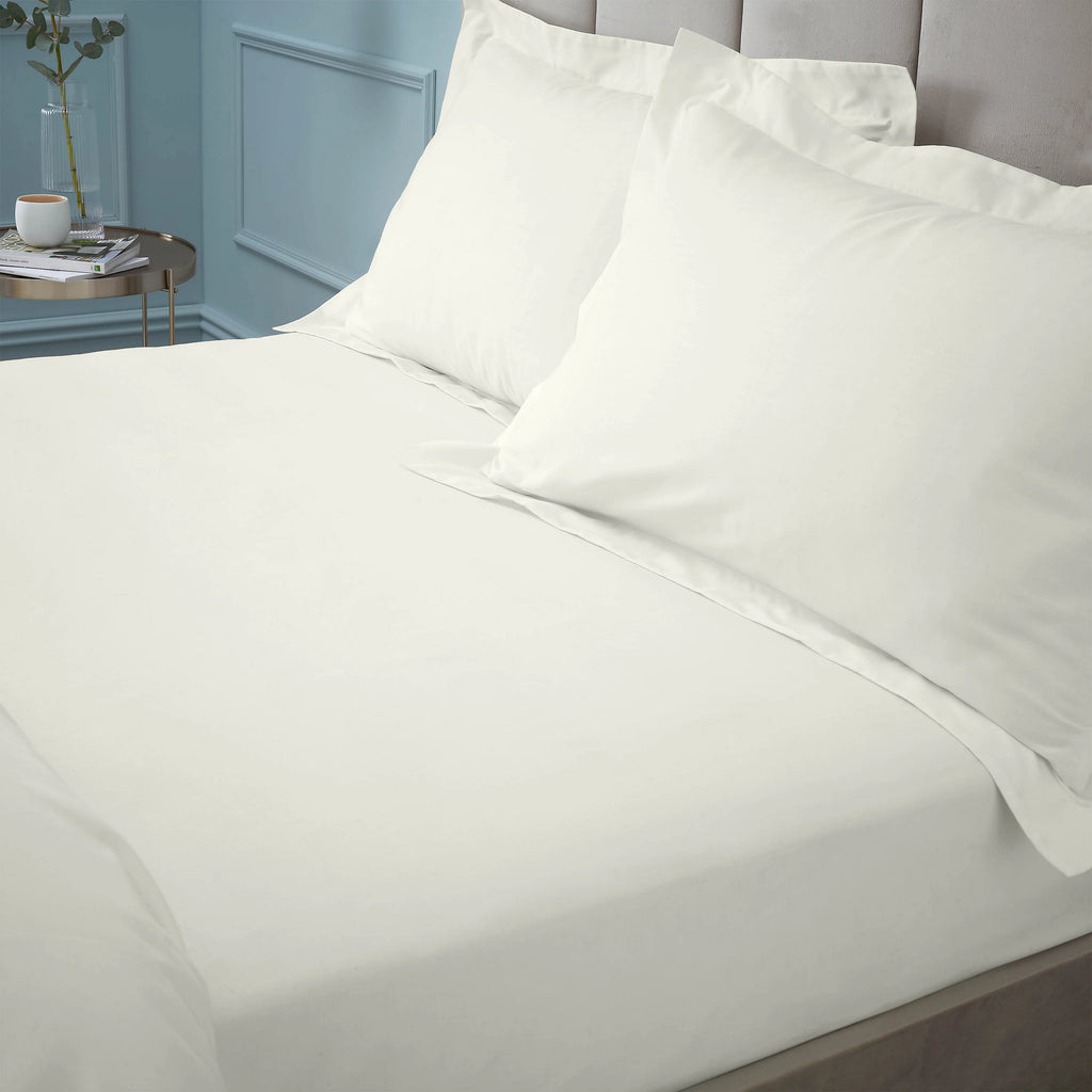 Bianca 180TC Egyptian Cotton Fitted Sheet Cream 34cm Depth