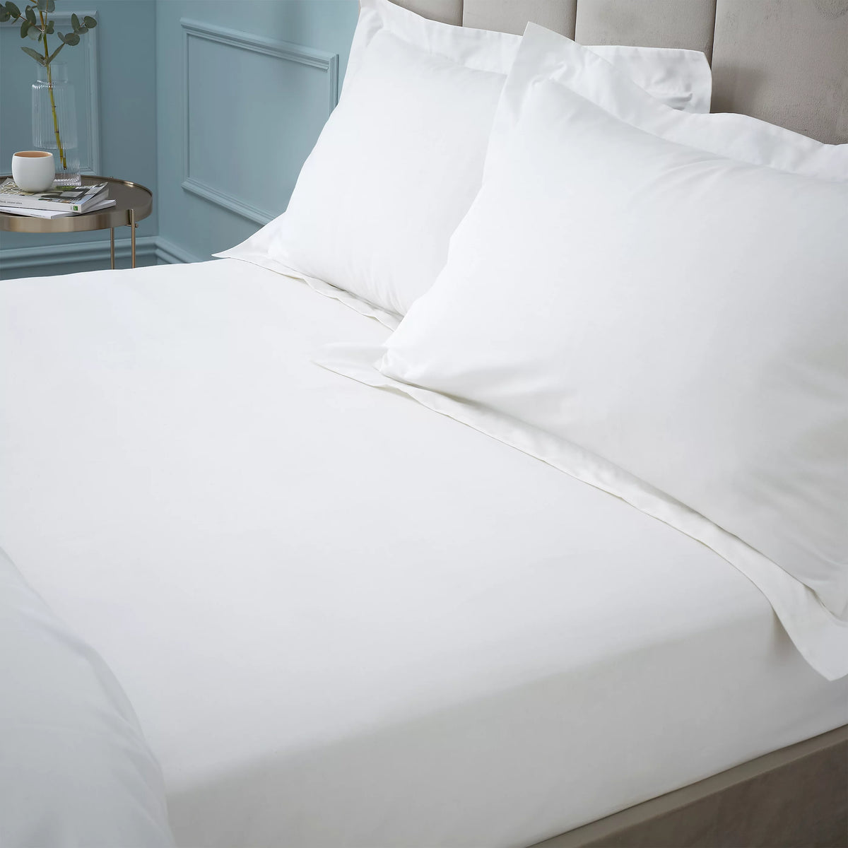 Bianca 180TC Egyptian Cotton Fitted Sheet White 34cm Depth