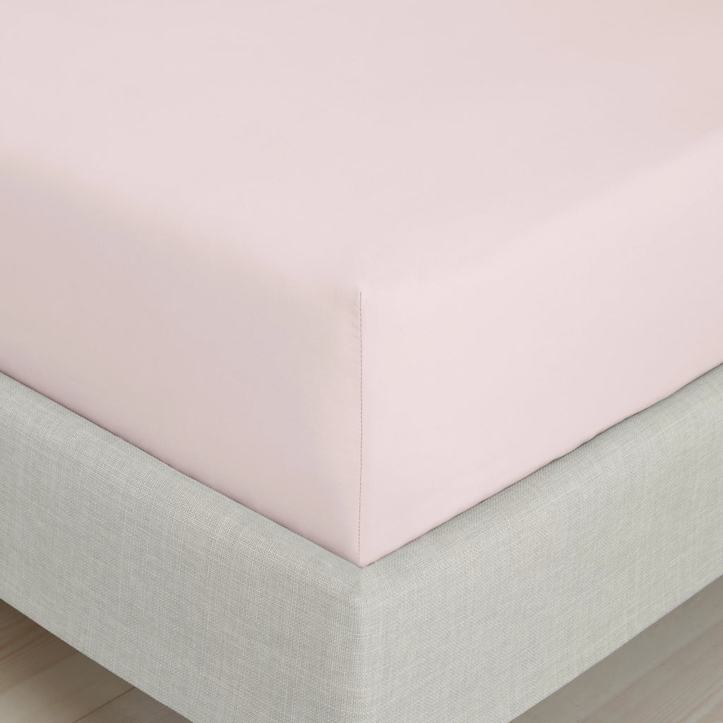 Bianca 200TC Cotton Percale Fitted Sheet Blush Pink 32cm