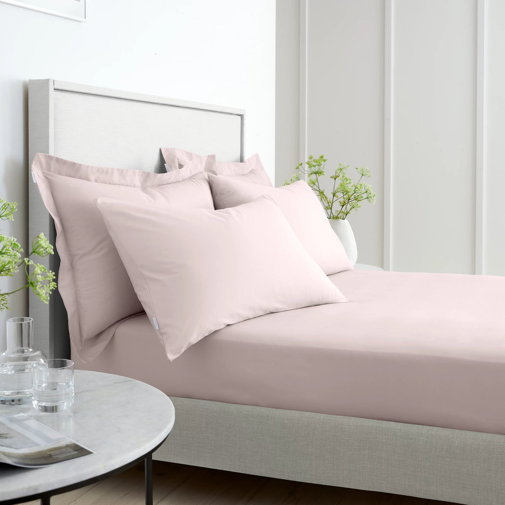 Bianca 200TC Cotton Percale Fitted Sheet Blush Pink 32cm