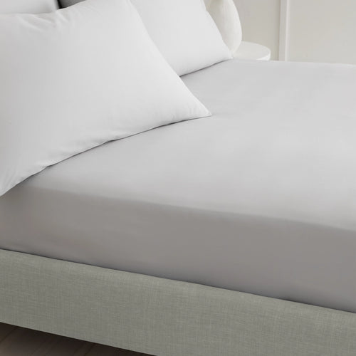 Bianca 200TC Cotton Percale Fitted Sheet Grey 32cm