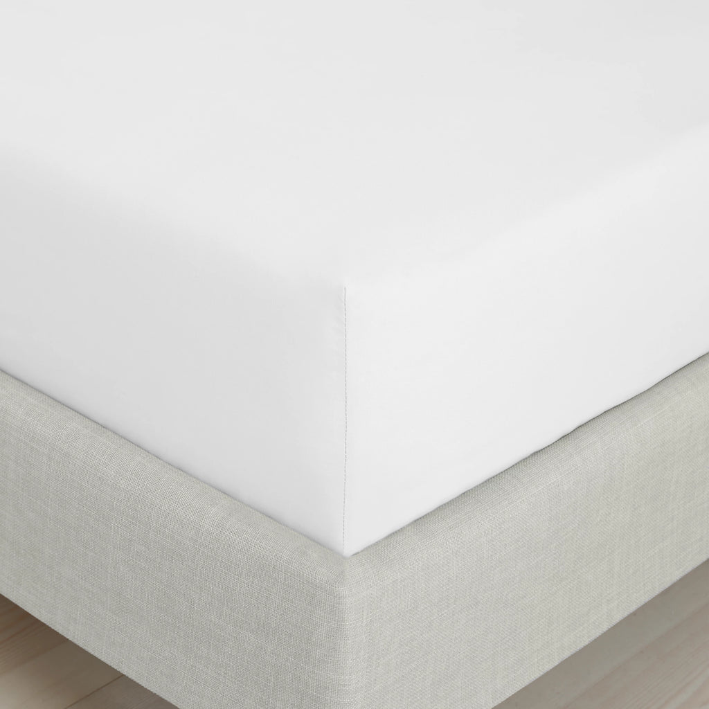 Bianca 200TC Cotton Percale Fitted Sheet White 32cm