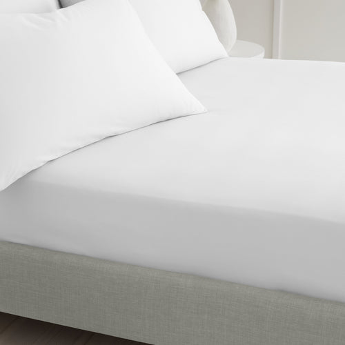 Bianca 200TC Cotton Percale Fitted Sheet White 32cm