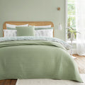 Bianca Quilted Lines Bedspread Green 220x230cm
