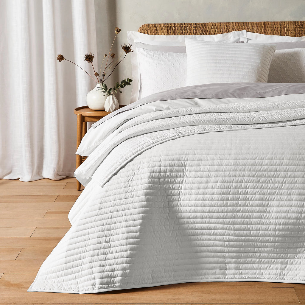 Bianca Quilted Lines Bedspread White 220x230cm