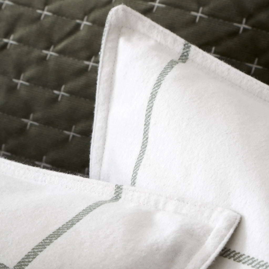 Bianca Brushed Regal Check Cotton Duvet Cover Set Green