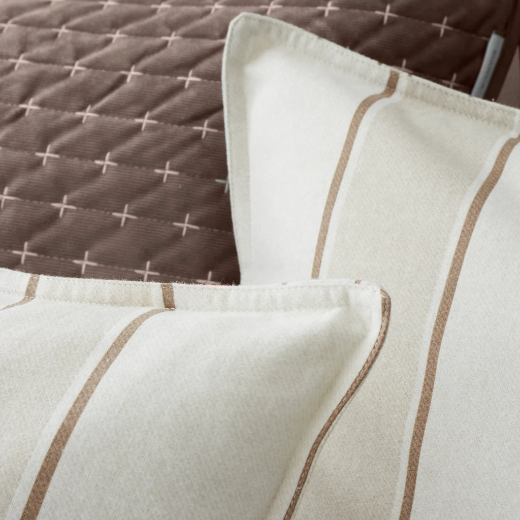 Bianca Brushed Regal Stripe Cotton Duvet Cover Set Natural