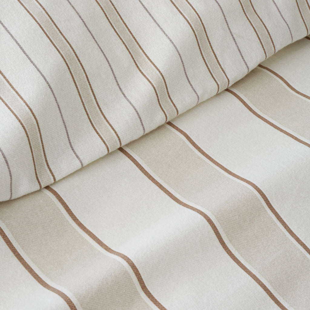 Bianca Brushed Regal Stripe Cotton Duvet Cover Set Natural