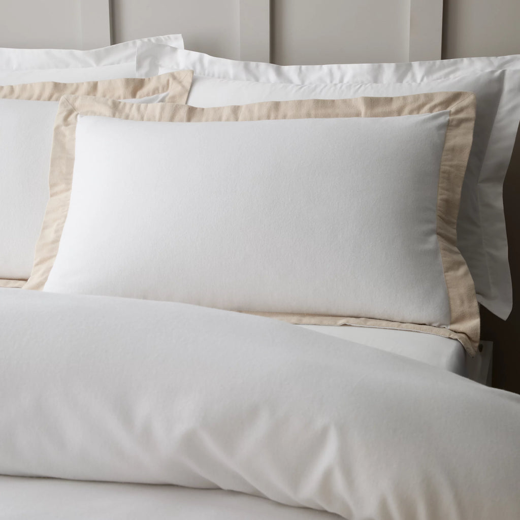 Bianca Brushed Tailored Cotton Duvet Cover Set White Natural