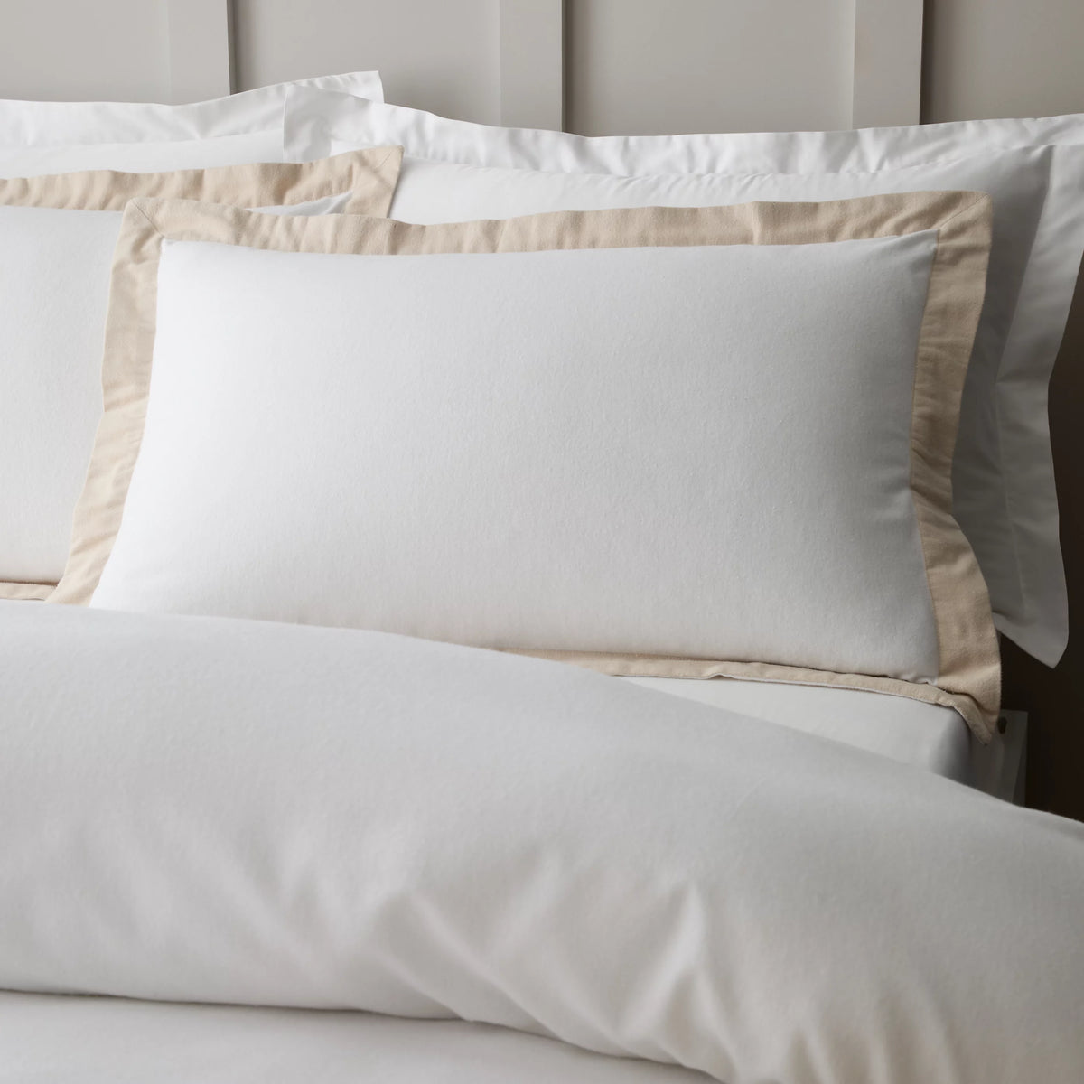 Bianca Brushed Tailored Cotton Duvet Cover Set White Natural