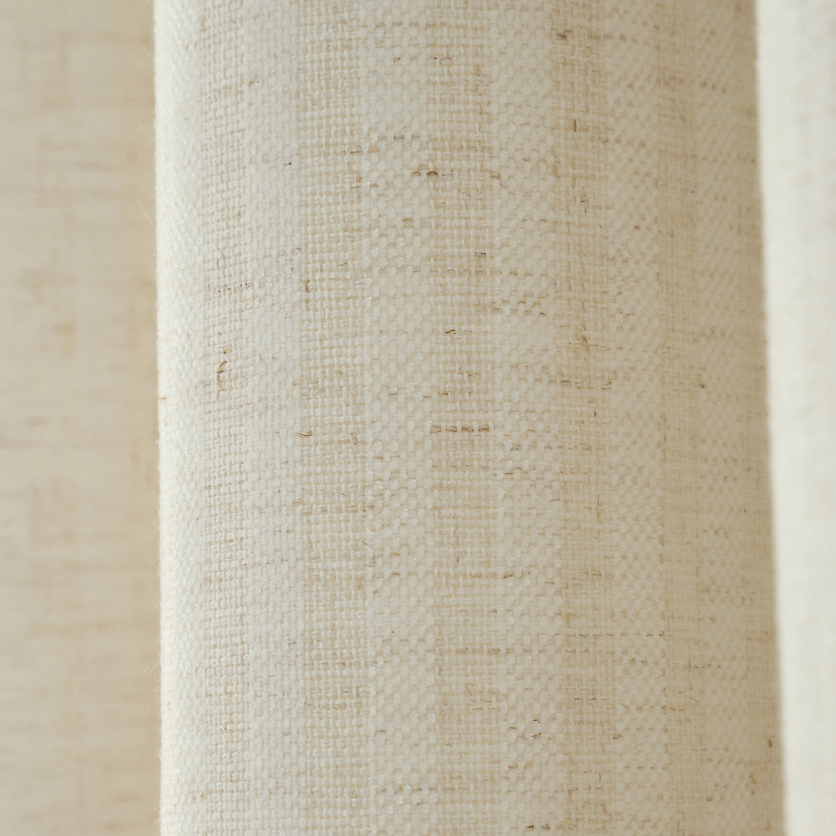 Bianca Fine Linens Chenille Stripe Lined Eyelet Curtains in Cream