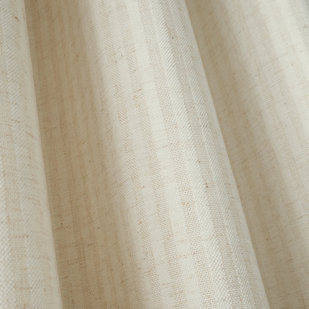 Bianca Fine Linens Chenille Stripe Lined Eyelet Curtains in Cream