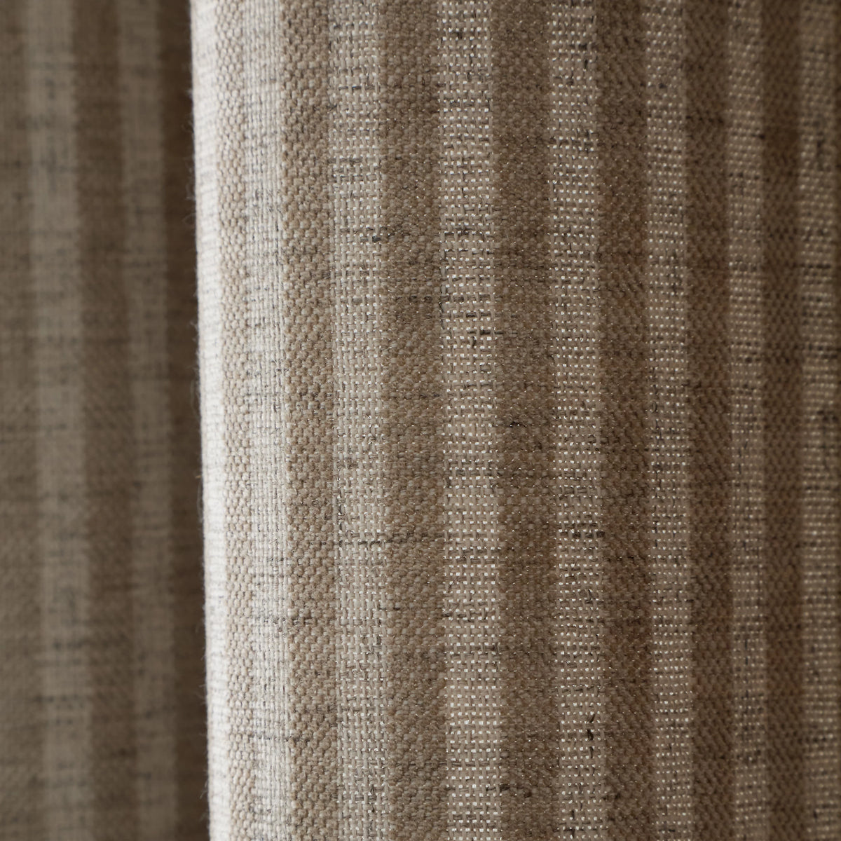 Bianca Fine Linens Chenille Stripe Lined Eyelet Curtains in Natural