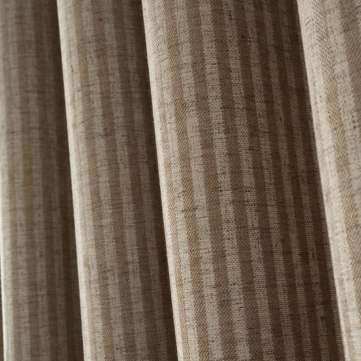 Bianca Fine Linens Chenille Stripe Lined Eyelet Curtains in Natural