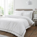 Bianca Contrast Trim 200TC Cotton Duvet Cover Set White Black