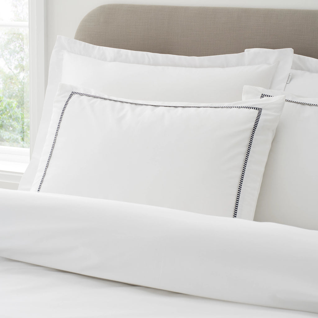 Bianca Contrast Trim 200TC Cotton Duvet Cover Set White Black