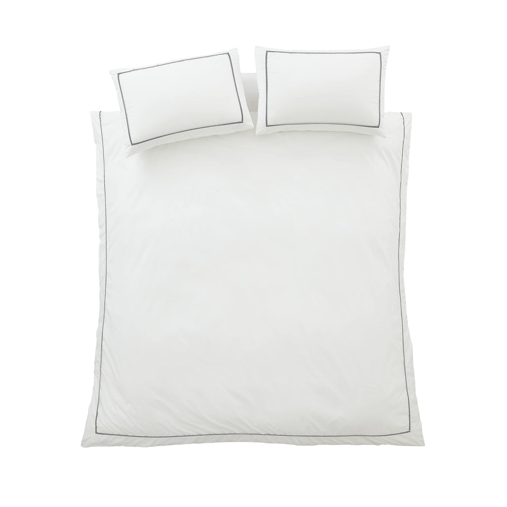 Bianca Contrast Trim 200TC Cotton Duvet Cover Set White Black