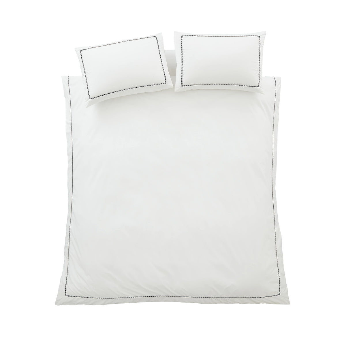 Bianca Contrast Trim 200TC Cotton Duvet Cover Set White Black