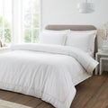 Bianca Contrast Trim 200TC Cotton Duvet Cover Set White Natural