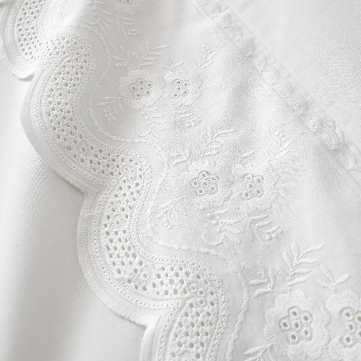 Bianca Elise Lace 200TC Cotton Duvet Cover Set White