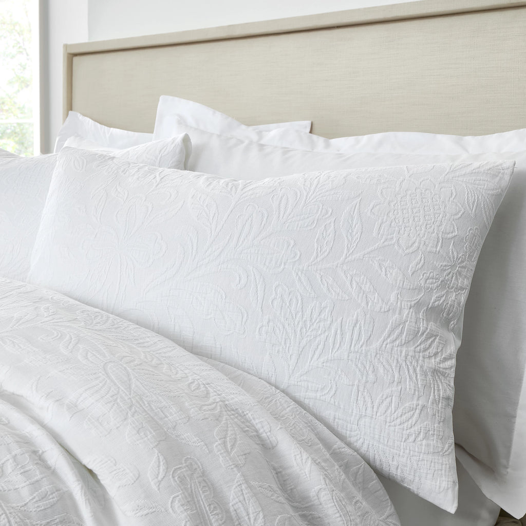 Bianca Fleur Matelasse Jacquard 200TC Cotton Duvet Set White