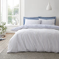 Bianca Hampton Stripe 200TC Cotton Reversible Duvet Set Blue
