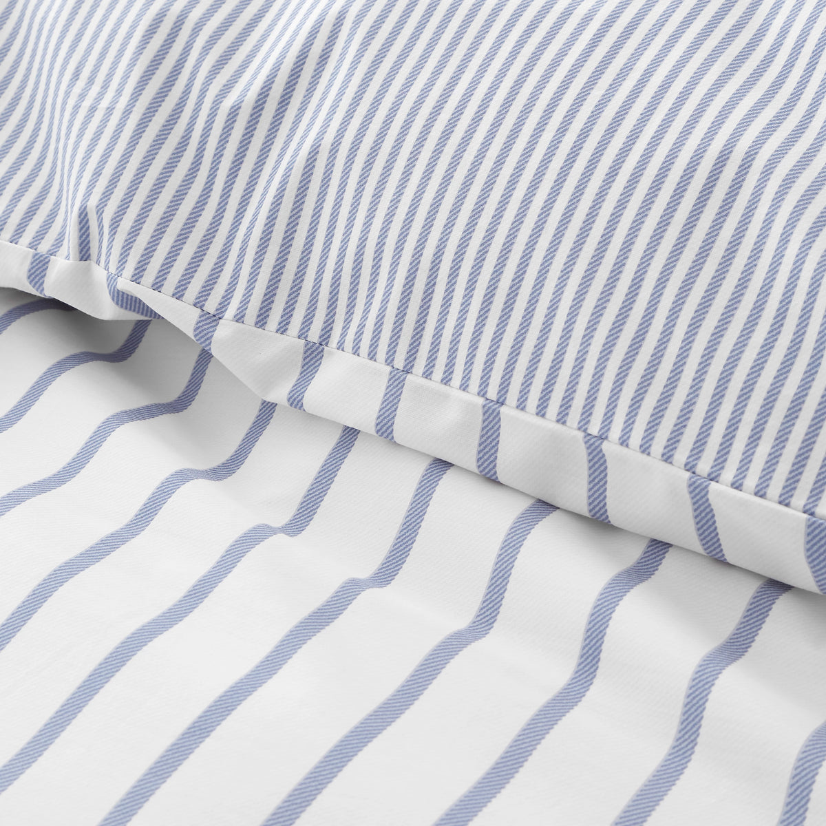 Bianca Hampton Stripe 200TC Cotton Reversible Duvet Set Blue
