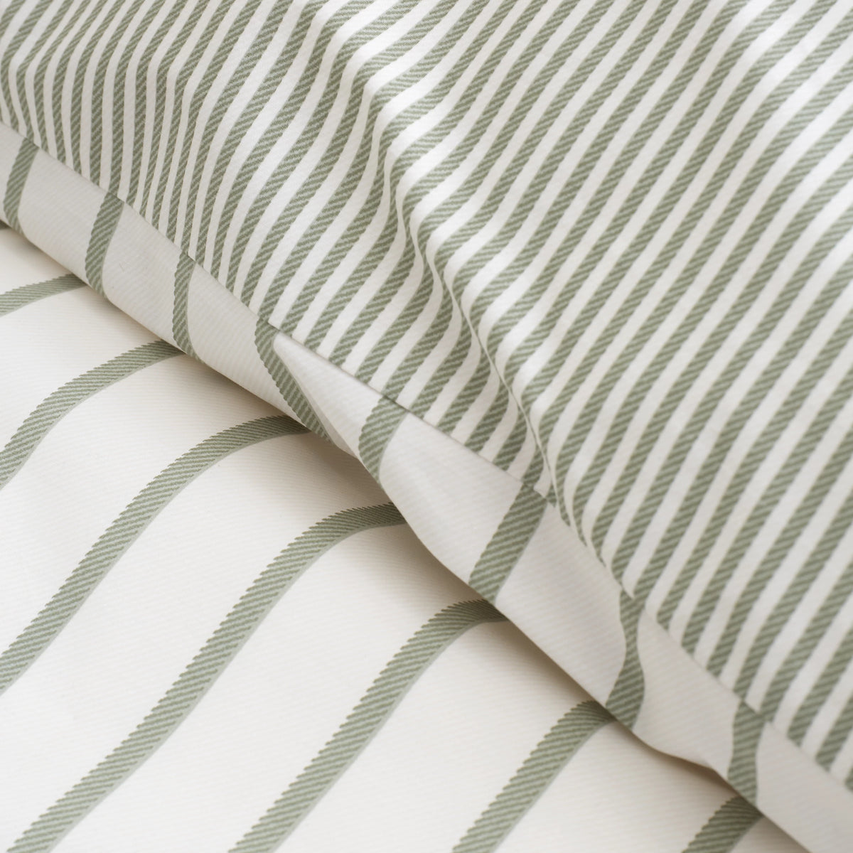 Bianca Hampton Stripe 200TC Cotton Reversible Duvet Set Green