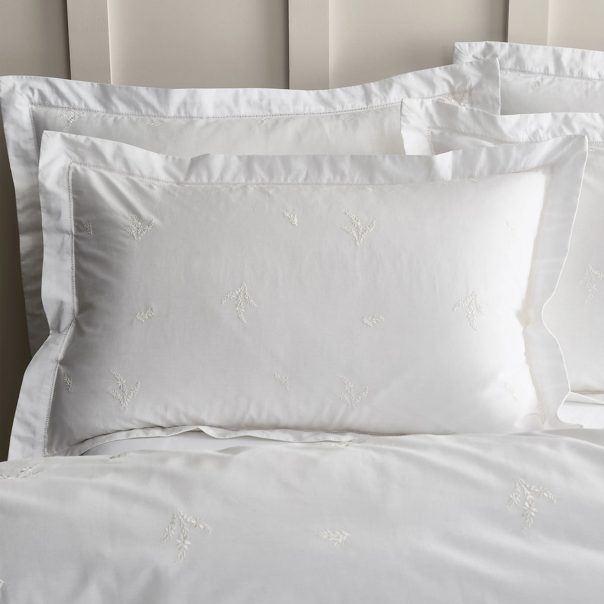 Bianca Lottie Floral Embroidery 180TC Cotton Duvet Cover Set White