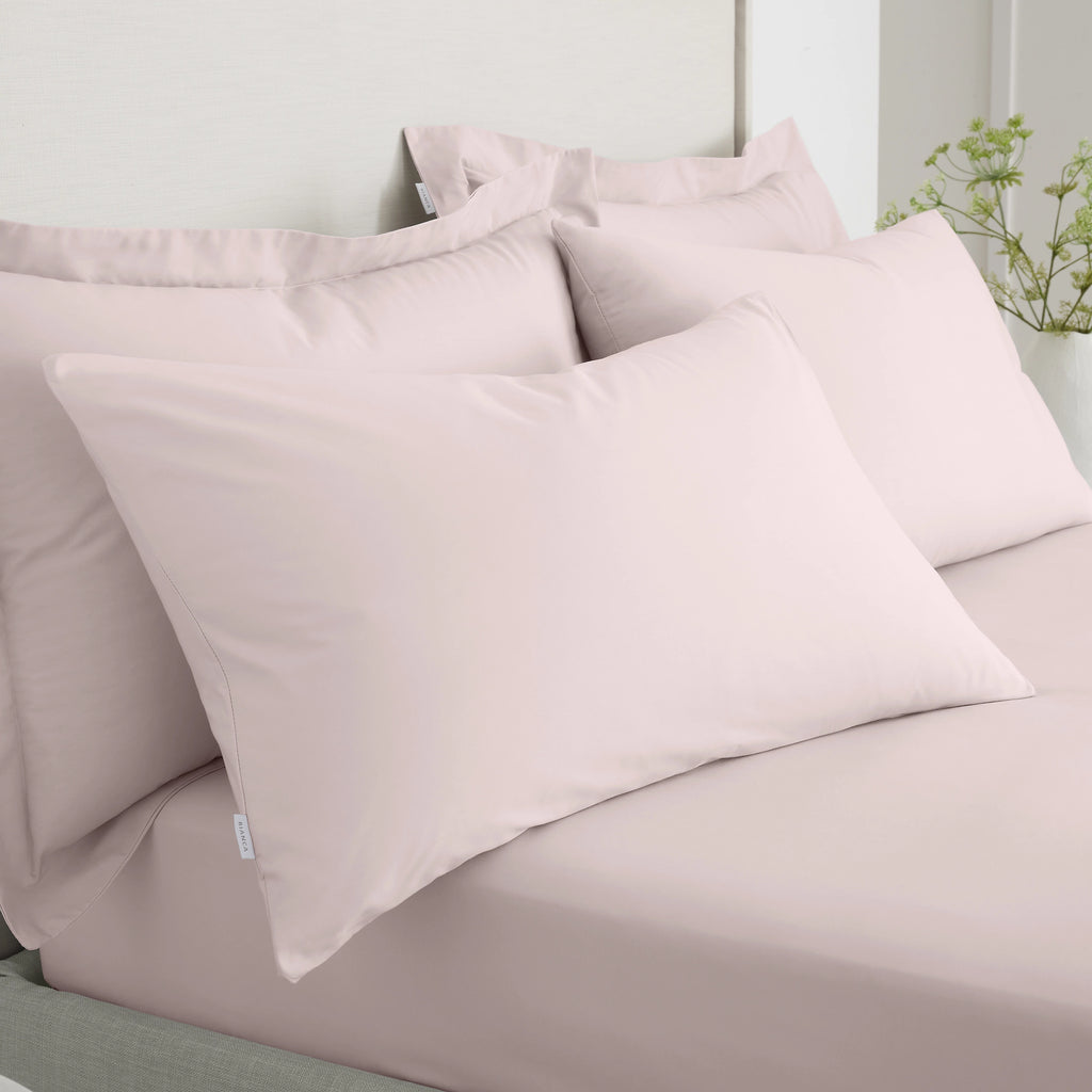 Bianca 200TC Cotton Percale Pillowcase Pair Blush Pink 50x75cm