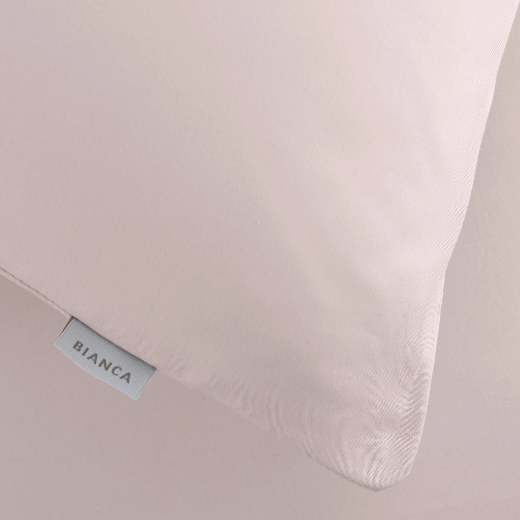 Bianca 200TC Cotton Percale Pillowcase Pair Blush Pink 50x75cm