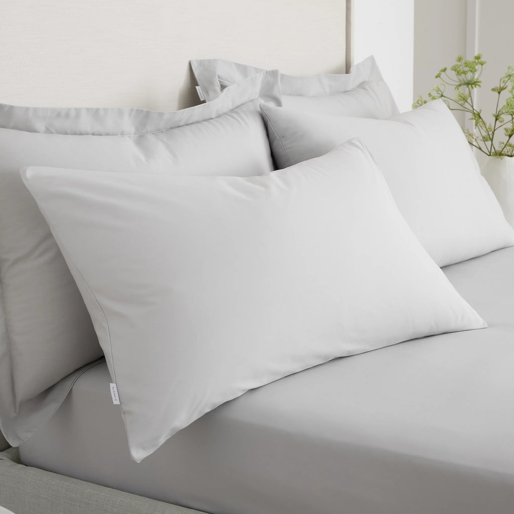 Bianca 200TC Cotton Percale Pillowcase Pair Grey 50x75cm