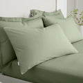 Bianca Fine Linens 200TC Cotton Percale Standard Pillowcase Pair Sage Green