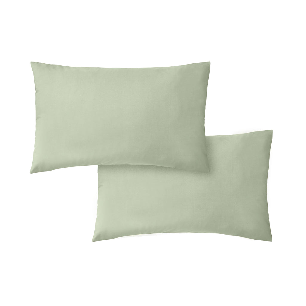 Bianca Fine Linens 200TC Cotton Percale Standard Pillowcase Pair Sage Green