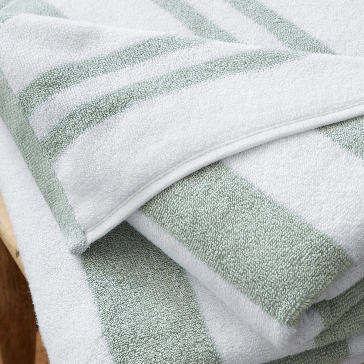 Bianca Reversible Stripe 600GSM Cotton Towels Sage