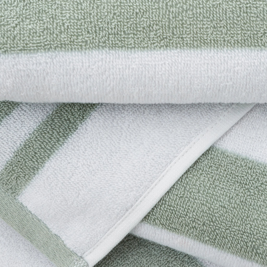 Bianca Reversible Stripe 600GSM Cotton Towels Sage