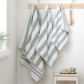 Bianca Reversible Stripe 600GSM Cotton Towels Sage